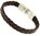 Geborstelde - Lederen Bukovsky Armband - SL7250 - Donkerbruin - Stalen Sluiting - Geborsteld Staal