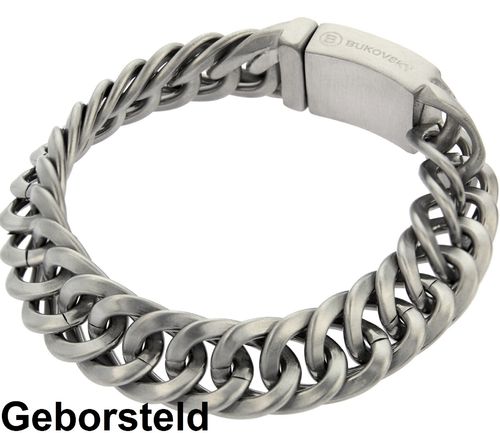Stalen Bukovsky Heren Armband Prestige Small - Geborsteld Rvs - Vanaf € 45,00 - Gratis Verzending