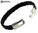 Gevlochten - Lederen Bukovsky Armband - SL7250 - Zwart - Stalen Sluiting - Geborsteld Staal