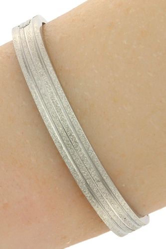 Stalen Dames Armband "Kate" Deluxe - Zilverkleur - Crystal Plating - Gepolijst - Gratis Verzending