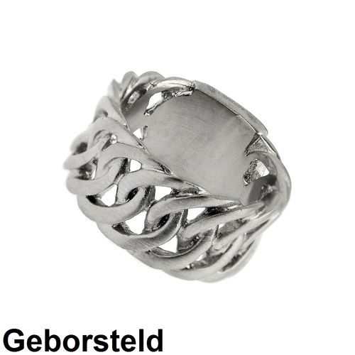 Stalen Bukovsky Ring Prestige - 316L Geborsteld Staal - Vanaf € 26,50 - Gratis Verzending