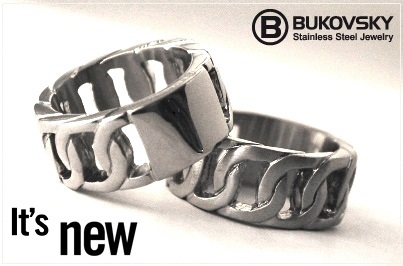 Stalen Bukovsky Ring Brilliant Gepolijst en Geborsteld